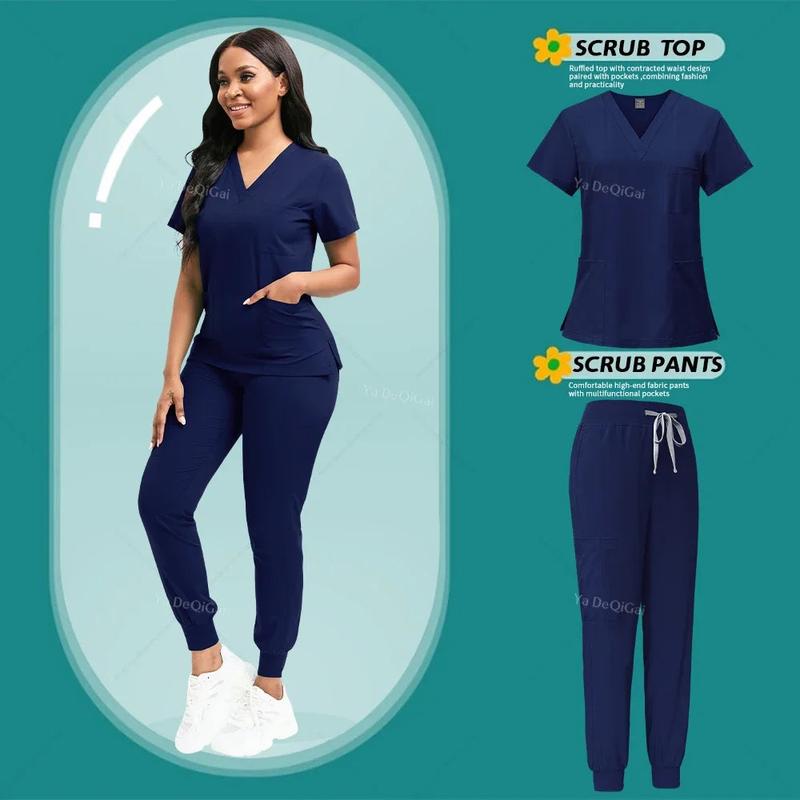 Wholesale Jogger Suit Doctor Nurse Scrubs Set Hospital Medical Surgical Uniforms Multicolor Women Wear Scrub Suit Doctor Uniform
